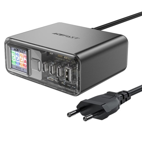 Stacja zasilania ładowarka PD 218W GaN z 4 portami 3x USB-C + USB-A szary Stacja zasilania ładowarka PD 218W GaN z 4 portami 3x USB-C + USB-A szary