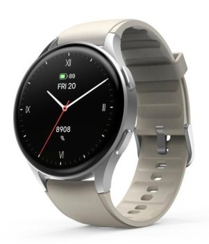 Hama Smartwatch 8900, GPS, AMOLED 1.3, srebrna koperta, beżowy pasek silikonowy Hama Smartwatch 8900, GPS, AMOLED 1.3, srebrna koperta, beżowy pasek silikonowy