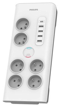 Listwa antyprzepięciowa - Philips 6 gniazd AC Fr 40W, 2 m Listwa antyprzepięciowa - Philips 6 gniazd AC Fr 40W, 2 m