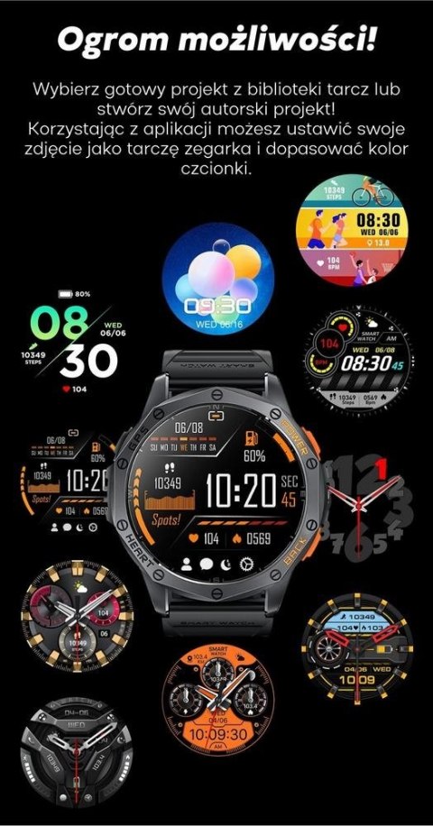 Smartwatch Męski GRAVITY GPS GT24-1 Czarny Pasek Silikonowy + Granatowy Pasek Silikonowy Smartwatch Męski GRAVITY GPS GT24-1 Czarny Pasek Silikonowy + Granatowy Pasek Silikonowy