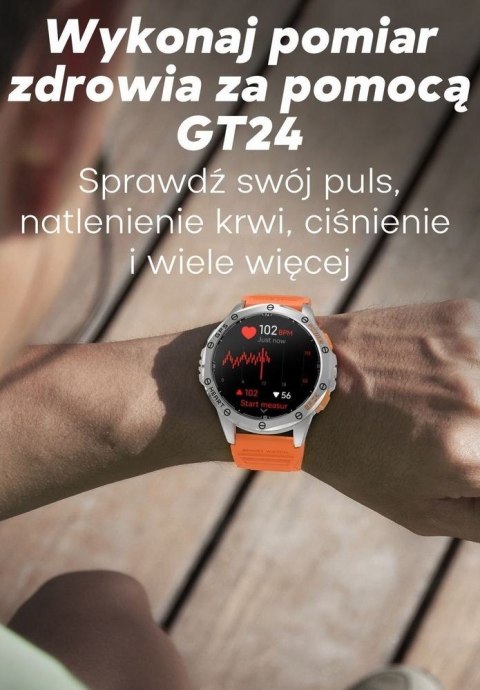 Smartwatch Męski GRAVITY GPS GT24-2 Czarny Pasek Silikonowy + Biały Pasek Silikonowy Smartwatch Męski GRAVITY GPS GT24-2 Czarny Pasek Silikonowy + Biały Pasek Silikonowy
