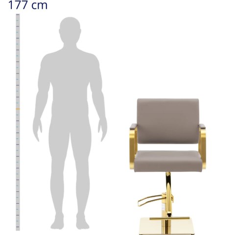 Fotel fryzjerski barberski kosmetyczny z podnóżkiem Physa OTLEY - beżowo - złoty Fotel fryzjerski barberski kosmetyczny z podnóżkiem Physa OTLEY - beżowo - złoty