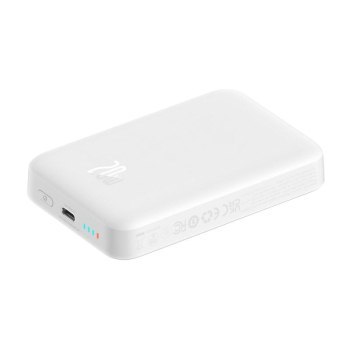 Powerbank Baseus Magnetic Mini Air Wireless 10000mAh 20W+kabel USB C-USB C (biały) Powerbank Baseus Magnetic Mini Air Wireless 10000mAh 20W+kabel USB C-USB C (biały)