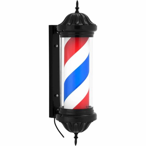 Słupek szyld fryzjerski barberski barber pole obrotowy podświetlany 38 cm - czarny Słupek szyld fryzjerski barberski barber pole obrotowy podświetlany 38 cm - czarny