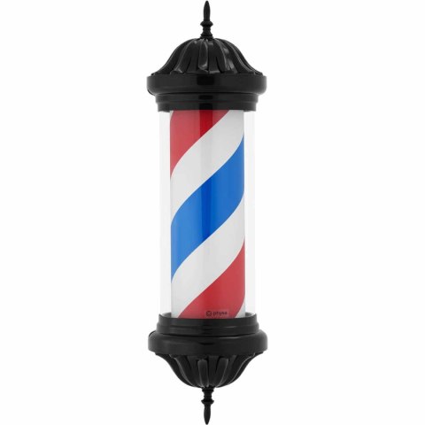 Słupek szyld fryzjerski barberski barber pole obrotowy podświetlany 38 cm - czarny Słupek szyld fryzjerski barberski barber pole obrotowy podświetlany 38 cm - czarny