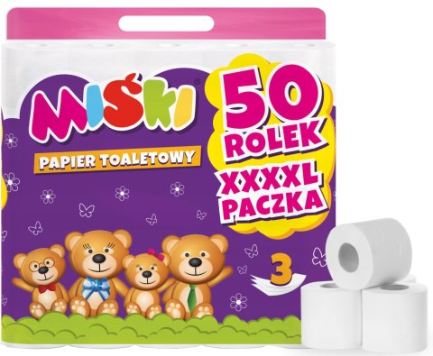 Papier toaletowy 50R MIŚKI 3W - 100 Rolek Papier toaletowy 50R MIŚKI 3W - 100 Rolek