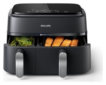 Frytkownice - Philips Ovi Dual 3000 NA351/00 czarny/srebrny Frytkownice - Philips Ovi Dual 3000 NA351/00 czarny/srebrny