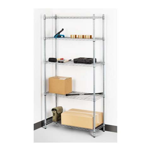 Regał magazynowy druciany ażurowy kolor szary 180x90x35cm do 250kg Regał magazynowy druciany ażurowy kolor szary 180x90x35cm do 250kg