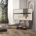 Uchwyt - MACLEAN UCHWYT WOLNOSTOJĄCY POD TV / NAROŻNY W STYLU BAUHAUS DWUPOZIOMOWE DREWNIANE PÓŁKI 40KG MAX 37-75'' MC-455