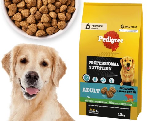 PEDIGREE Adult Professional Nutrition 12 kg z wołowiną i warzywami - sucha karma dla dorosłych psów dużych i średnich ras PEDIGREE Adult Professional Nutrition 12 kg z wołowiną i warzywami - sucha karma dla dorosłych psów dużych i średnich ras