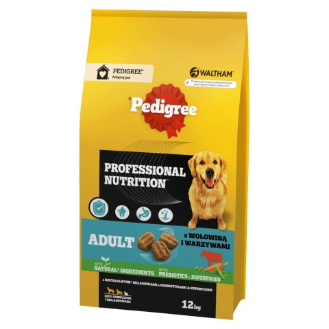 PEDIGREE Adult Professional Nutrition 12 kg z wołowiną i warzywami - sucha karma dla dorosłych psów dużych i średnich ras PEDIGREE Adult Professional Nutrition 12 kg z wołowiną i warzywami - sucha karma dla dorosłych psów dużych i średnich ras