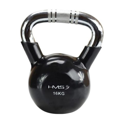 Kettlebell żeliwny uchwyt chrom radełkowany HMS KTC20 BLACK Kettlebell żeliwny uchwyt chrom radełkowany HMS KTC20 BLACK