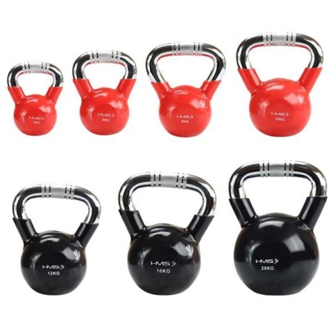 Kettlebell żeliwny uchwyt chrom radełkowany HMS KTC20 BLACK Kettlebell żeliwny uchwyt chrom radełkowany HMS KTC20 BLACK
