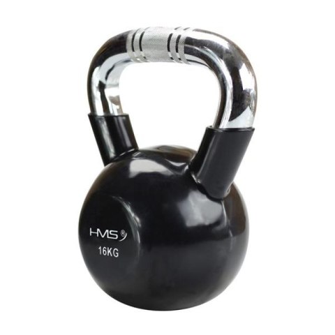 Kettlebell żeliwny uchwyt chrom radełkowany HMS KTC20 BLACK Kettlebell żeliwny uchwyt chrom radełkowany HMS KTC20 BLACK