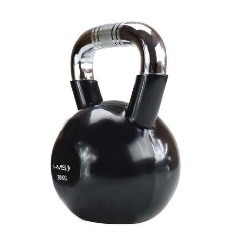 Kettlebell żeliwny uchwyt chrom radełkowany HMS KTC20 BLACK Kettlebell żeliwny uchwyt chrom radełkowany HMS KTC20 BLACK