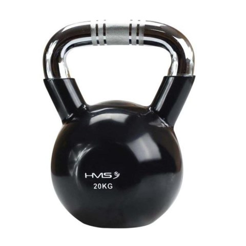 Kettlebell żeliwny uchwyt chrom radełkowany HMS KTC20 BLACK Kettlebell żeliwny uchwyt chrom radełkowany HMS KTC20 BLACK