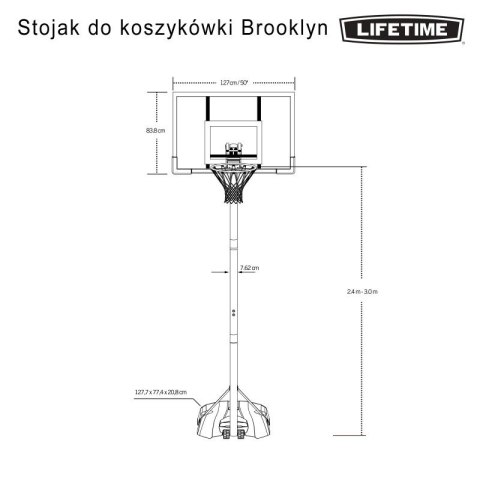 Stojak do koszykówki Lifetime 50" BROOKLYN 90981 Stojak do koszykówki Lifetime 50" BROOKLYN 90981