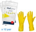 Rękawice Gospodarcze Lateksowe / Żółte / Ideall Yellow - 12 par (L 8-9)