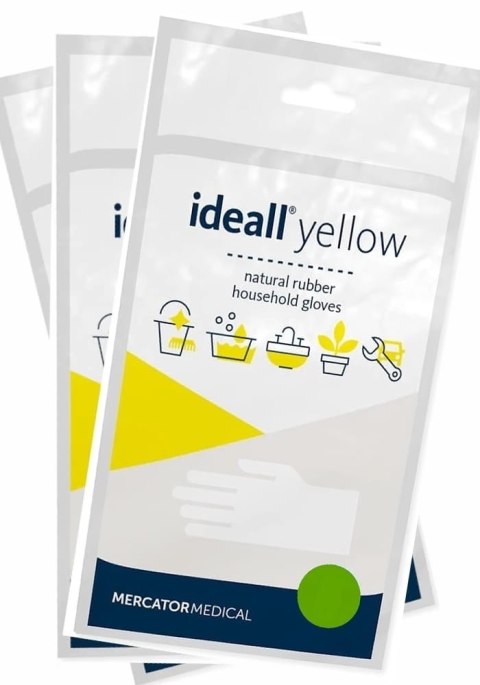 Rękawice Gospodarcze Lateksowe / Żółte / Ideall Yellow - 12 par (M 7-8) Rękawice Gospodarcze Lateksowe / Żółte / Ideall Yellow - 12 par (M 7-8)