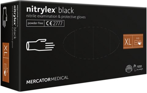 Rękawice Nitrylowe 100 sztuk / Czarne / Nitrylex Black (XL 9-10) Rękawice Nitrylowe 100 sztuk / Czarne / Nitrylex Black (XL 9-10)