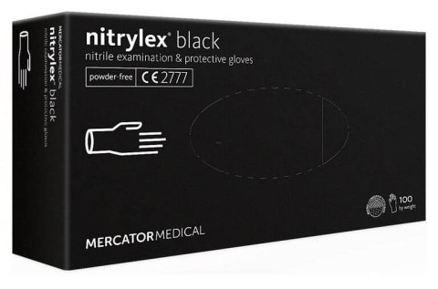 Rękawice Nitrylowe 100 sztuk / Czarne / Nitrylex Black (S 6-7) Rękawice Nitrylowe 100 sztuk / Czarne / Nitrylex Black (S 6-7)
