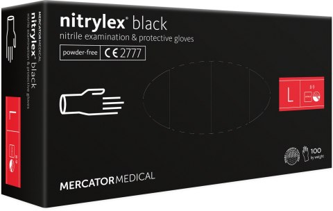 Rękawice Nitrylowe 100 sztuk / Czarne / Nitrylex Black (S 6-7) Rękawice Nitrylowe 100 sztuk / Czarne / Nitrylex Black (S 6-7)