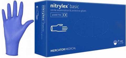 Rękawice Nitrylowe 100 sztuk / Niebieskie / Nitrylex Basic Dark Blue (L 8-9) Rękawice Nitrylowe 100 sztuk / Niebieskie / Nitrylex Basic Dark Blue (L 8-9)