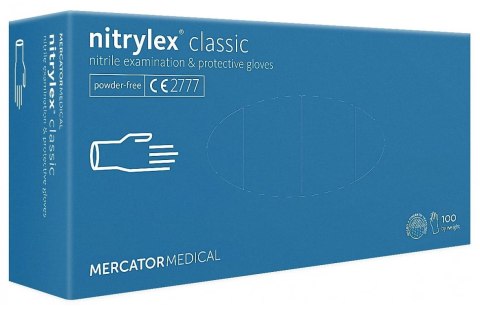 Rękawice Nitrylowe 100 sztuk / Niebieskie / Nitrylex Classic Blue (S 6-7) Rękawice Nitrylowe 100 sztuk / Niebieskie / Nitrylex Classic Blue (S 6-7)