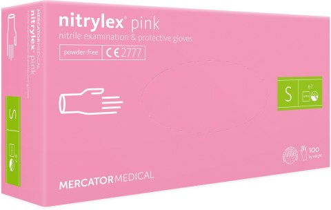 Rękawice Nitrylowe 100 sztuk / Różowe / Nitrylex Pink (S 6-7) Rękawice Nitrylowe 100 sztuk / Różowe / Nitrylex Pink (S 6-7)