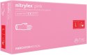 Rękawice Nitrylowe 100 sztuk / Różowe / Nitrylex Pink (S 6-7)