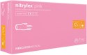 Rękawice Nitrylowe 100 sztuk / Różowe / Nitrylex Pink (S 6-7)