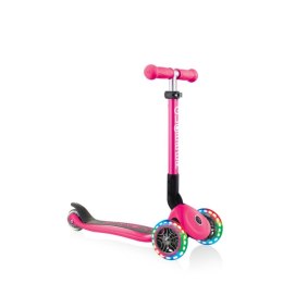 Hulajnoga 3-kołowa Globber Foldable Lights Fuchsia Jr 437-110