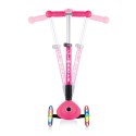 Hulajnoga 3-kołowa Globber Foldable Lights Fuchsia Jr 437-110