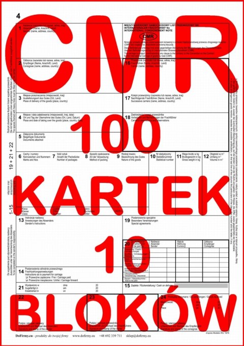 CMR List Przewozowy 100 kartek - 10 sztuk (4) CMR List Przewozowy 100 kartek - 10 sztuk (4)