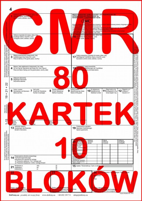 CMR List Przewozowy 80 kartek - 10 sztuk (5) CMR List Przewozowy 80 kartek - 10 sztuk (5)