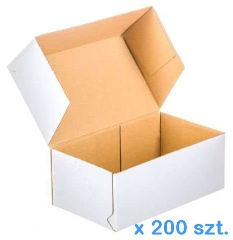 Karton Fasonowy 250x200x80mm BIAŁY-BRĄZOWY 3W E 350g/m2 - 200 sztuk Karton Fasonowy 250x200x80mm BIAŁY-BRĄZOWY 3W E 350g/m2 - 200 sztuk