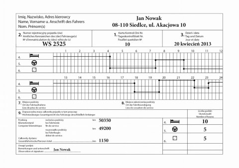 Książka czasu pracy kierowcy KONTROLLBUCH PL - DE - 30 sztuk Książka czasu pracy kierowcy KONTROLLBUCH PL - DE - 30 sztuk
