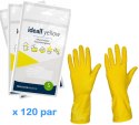 Rękawice Gospodarcze Lateksowe / Żółte / Ideall Yellow - 120 par (S 6-7)