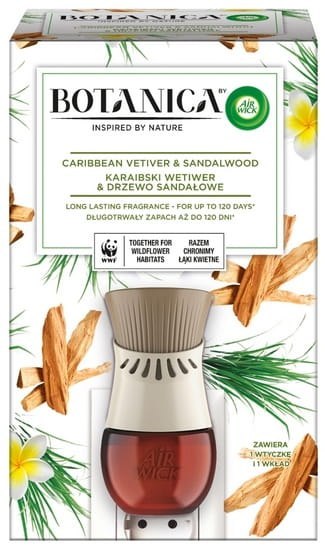 Botanica by Air Wick Karaibski Wetiwer & Drzewo Sandałowe/Caribbean Vetiver & Sandalwood 19ml Komplet Botanica by Air Wick Karaibski Wetiwer & Drzewo Sandałowe/Caribbean Vetiver & Sandalwood 19ml Komplet