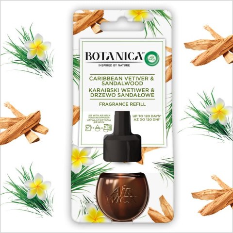Botanica by Air Wick Karaibski Wetiwer & Drzewo Sandałowe/Caribbean Vetiver & Sandalwood 19ml Wkład Botanica by Air Wick Karaibski Wetiwer & Drzewo Sandałowe/Caribbean Vetiver & Sandalwood 19ml Wkład