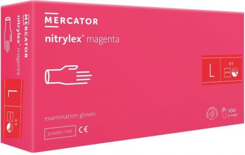 Rękawice Nitrylowe 100 szt. Nitrylex Magenta (XS 5-6) Rękawice Nitrylowe 100 szt. Nitrylex Magenta (XS 5-6)