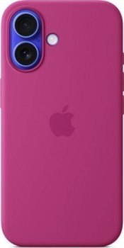 Apple iPhone 16 Silicone Case with MagSafe fuchsia