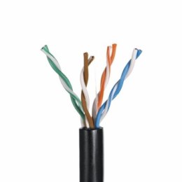 Kabel UTP A-LAN drut zewnętrzny suchy 100% miedź KIU5OUTS305Q (UTP; 305m; kat. 5e; kolor czarny)