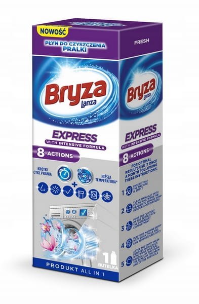 Bryza EXPRESS PŁYN DO CZYSZCZENIA PRALKI 250ml Bryza EXPRESS PŁYN DO CZYSZCZENIA PRALKI 250ml