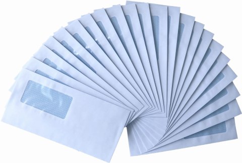 Koperta DL biała SK samoklejąca 110x220 mm - okienko 90x45 mm - 100 szt. Koperta DL biała SK samoklejąca 110x220 mm - okienko 90x45 mm - 100 szt.