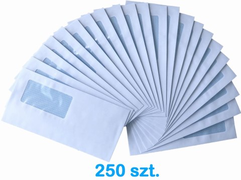 Koperta DL biała SK samoklejąca 110x220 mm - okienko 90x45 mm - 250 szt. Koperta DL biała SK samoklejąca 110x220 mm - okienko 90x45 mm - 250 szt.