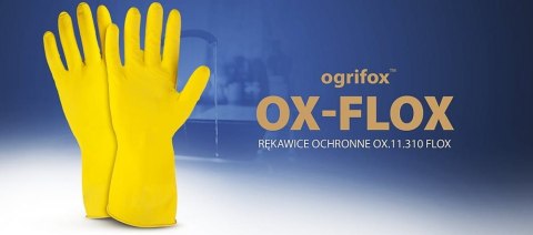 Rękawice ochronne gumowe flokowane / Żółte / OX-FLOX - 10 Par (10 - XL) Rękawice ochronne gumowe flokowane / Żółte / OX-FLOX - 10 Par (10 - XL)