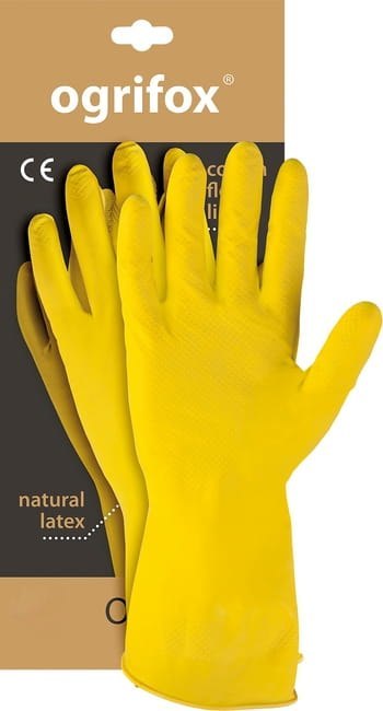 Rękawice ochronne gumowe flokowane / Żółte / OX-FLOX - 10 Par (8 - M) Rękawice ochronne gumowe flokowane / Żółte / OX-FLOX - 10 Par (8 - M)