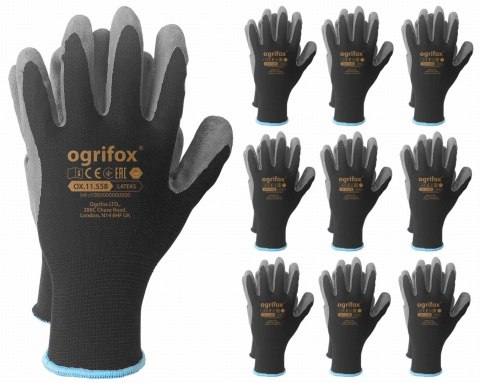 Rękawice robocze / Czarne / OX-LATEKS_BS - 10 Par (10 - XL) Rękawice robocze / Czarne / OX-LATEKS_BS - 10 Par (10 - XL)