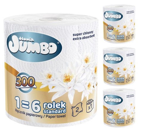 Ręcznik papierowy 1R SŁONIK JUMBO MAXI 300 list 2W - 4 szt. Ręcznik papierowy 1R SŁONIK JUMBO MAXI 300 list 2W - 4 szt.